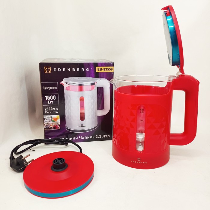 Електрочайник побутовий з індикатором роботи, Потужний електрочайник електричний, Чайники на підставці LF-96