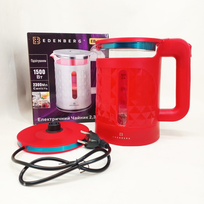 Електрочайник побутовий з індикатором роботи, Потужний електрочайник електричний, Чайники на підставці LF-96