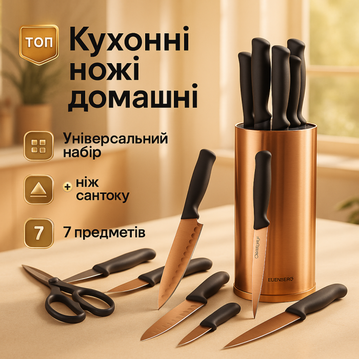 Хороші кухонні ножі для побутового використання, Якісні ножі для дому, Набори ножів BC-42