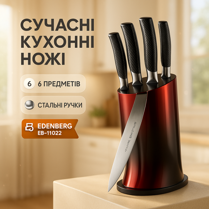 Набір ножів Edenberg EB-11022, 6 предметів Red