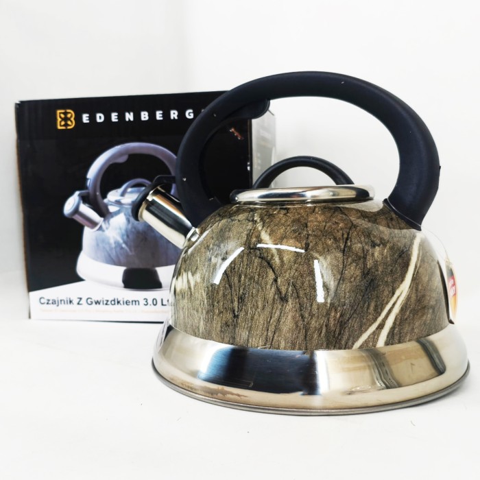 Хороший чайник для газової плити Edenberg EB-8871 3л, Чайник сталевий зі свистком на плиту EH-36