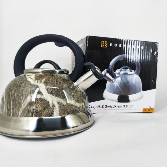 Хороший чайник для газової плити Edenberg EB-8871 3л, Чайник сталевий зі свистком на плиту EH-36