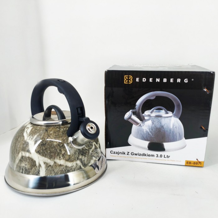 Хороший чайник для газової плити Edenberg EB-8871 3л, Чайник сталевий зі свистком на плиту EH-36