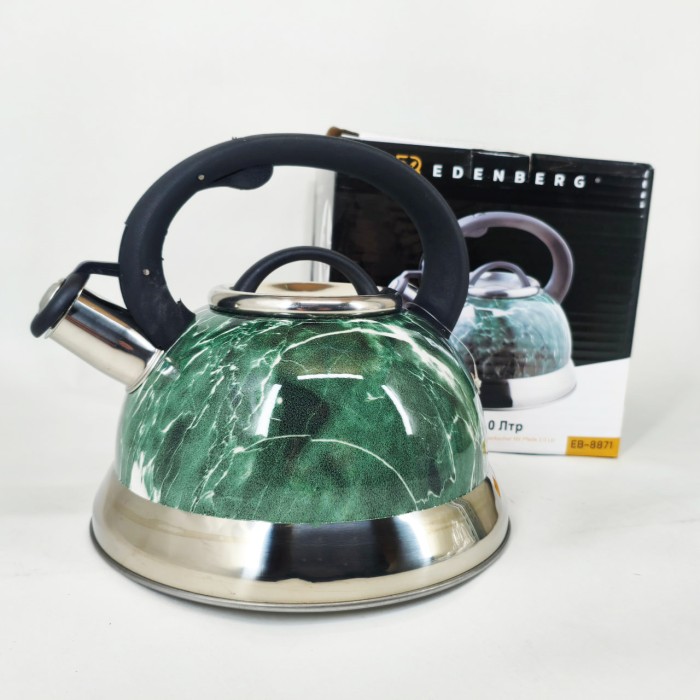 Чайник з ергономічною ручкою Edenberg, Чайник з нержавіючої сталі пищалкою газовий 3 літри RY-35