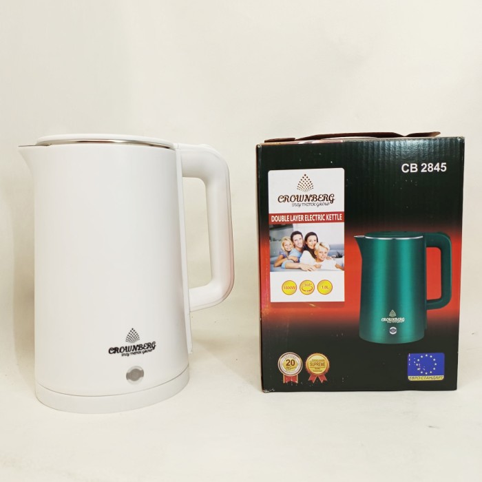 Електрочайник Crownberg CB-2845 дисковий 1.8л 1800Вт White