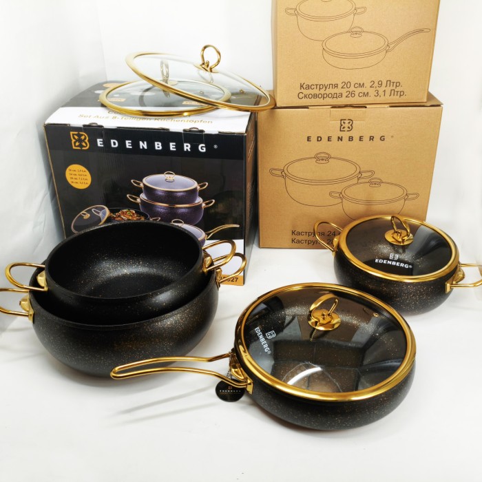 Набір каструль вищої якості, Набір високих каструль посуду для будь-яких плит MH-34