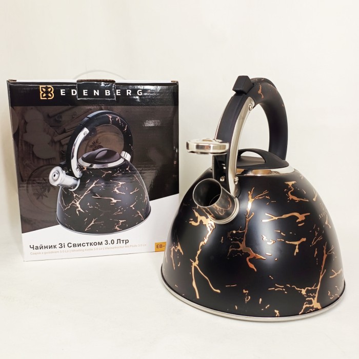 Чайник для газової плити 3 л літра Edenberg EB-12610 3л Чайник для плити зі свистком чаю MY-51