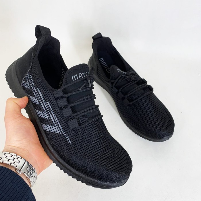 Чоловічі літні кросівки з сітки 42р 27см, Чорні чоловічі кросівки літні М'які з сітки JR-43