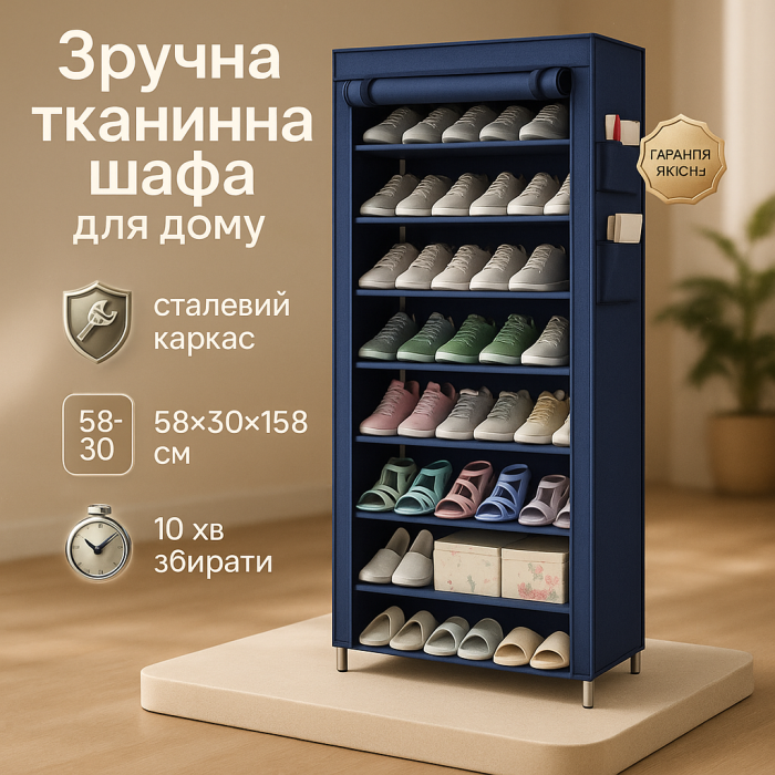 М'яка шафа-органайзер для речей, Зручна тканинна шафа для офісу Збірні шафи одягу ML-92