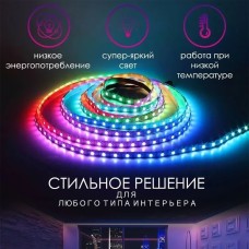 Світлодіодна стрічка 5050 RGB LED USB 5 м IP65 з пультом, 5м, Стрічка світлодіодна 5050