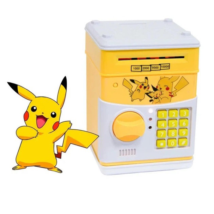 Дитяча скарбничка-сейф UKC електронна Minion з кодовим замком та купюроприймачем Банкомат для грошей Пікачу LU-74