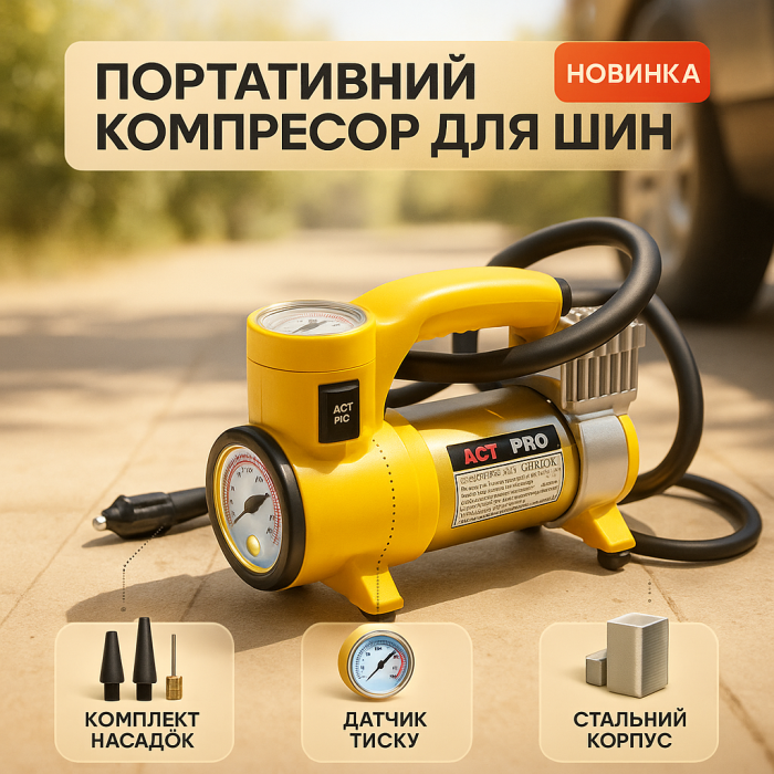 Автомобільний компресор Cyclone 12V 150PSI портативний