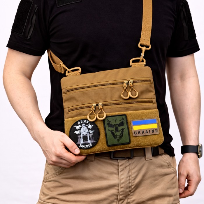 Тактична сумка з шевроном, Чоловіча сумка крос-боді Нагрудна розвантаження LU-93