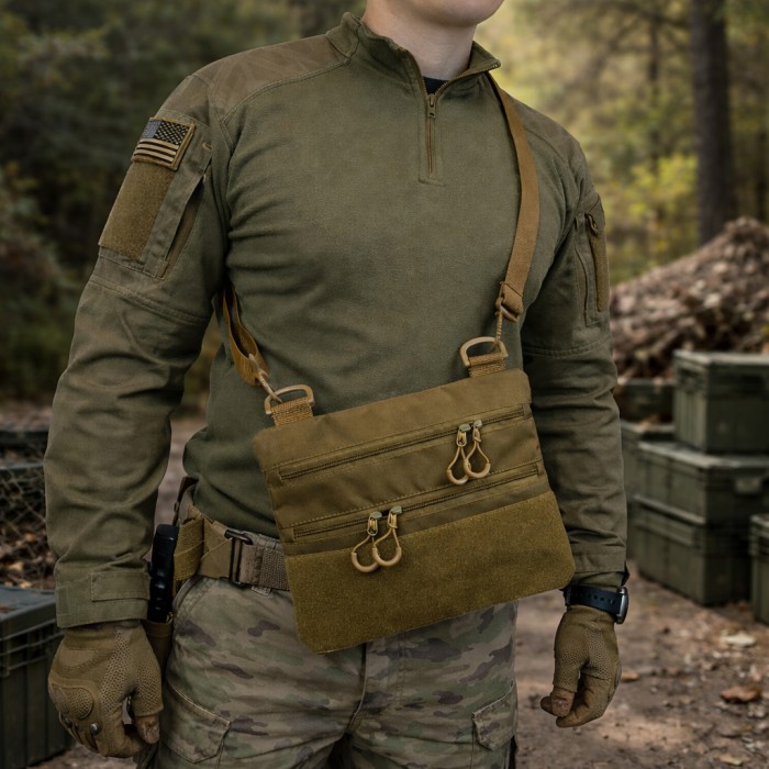Тактична сумка з шевроном, Чоловіча сумка крос-боді Нагрудна розвантаження LU-93