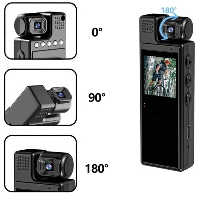 Боді-камера L9, нагрудний відеореєстратор Full HD 1080p з дисплеєм 1.3, датчиком руху, LED-підсвіткою NP-18