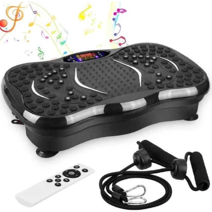 Тренувальна фітнес віброплатформа з Bluetooth пультом та еспандерами WE-60