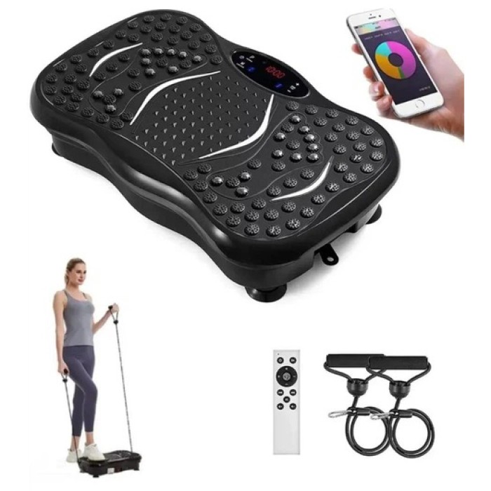 Тренувальна фітнес віброплатформа з Bluetooth пультом та еспандерами WE-60