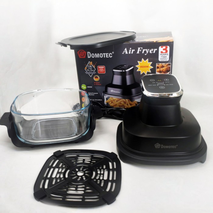 Аерофритюрниця аерогриль Air Fryer Domotec MS-3228 з LED-екраном для смаження без олії 4600 Вт на 7 л