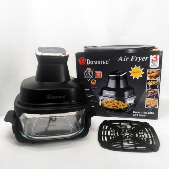 Аерофритюрниця аерогриль Air Fryer Domotec MS-3228 з LED-екраном для смаження без олії 4600 Вт на 7 л