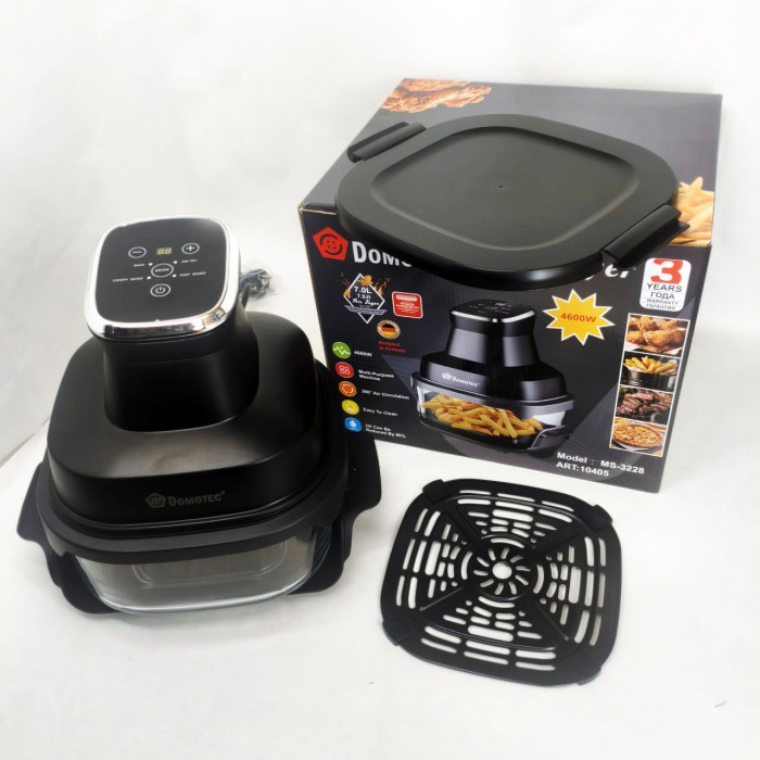 Аерофритюрниця аерогриль Air Fryer Domotec MS-3228 з LED-екраном для смаження без олії 4600 Вт на 7 л