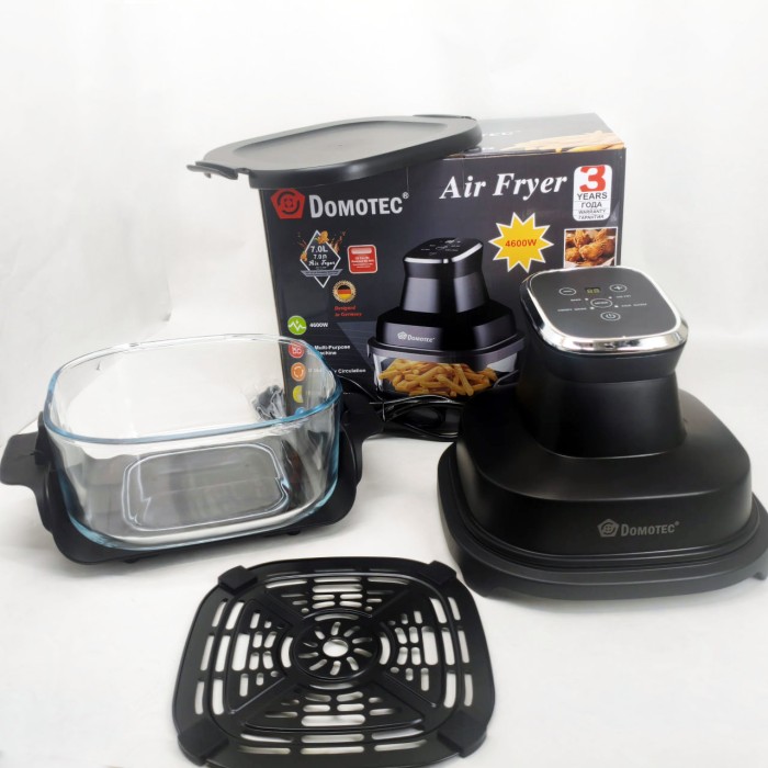 Аерофритюрниця аерогриль Air Fryer Domotec MS-3228 з LED-екраном для смаження без олії 4600 Вт на 7 л