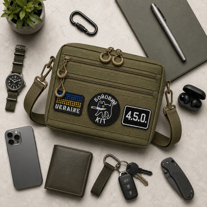 Чоловіча тактична сумка EDC Cordura 600D, сумка для патчів 25×20×5,5 см хакі DK-13