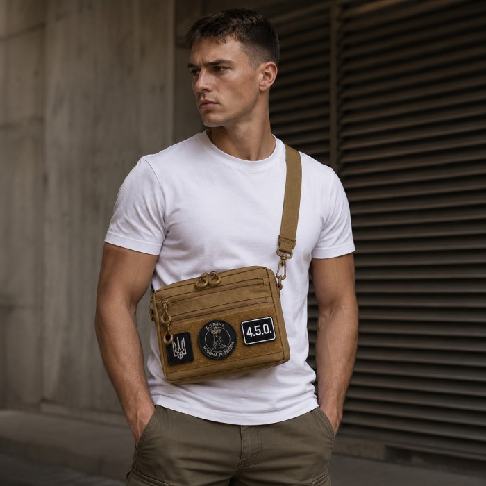 Чоловіча тактична сумка EDC Cordura 600D, сумка для патчів 25×20×5,5см койот GX-41
