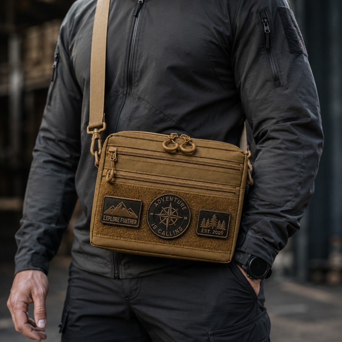 Чоловіча тактична сумка EDC Cordura 600D, сумка для патчів 25×20×5,5см койот GX-41