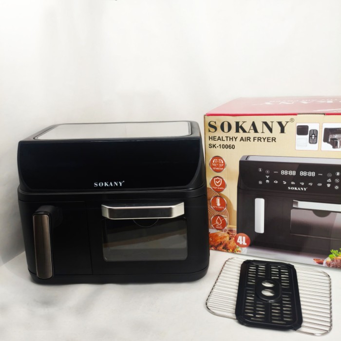 Аерофритюрниця двокамерна Sokany SK-10060 2400W електродуховка 8,5л + аерогриль безмасляна 4л без олії