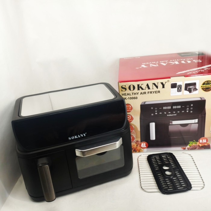 Аерофритюрниця двокамерна Sokany SK-10060 2400W електродуховка 8,5л + аерогриль безмасляна 4л без олії