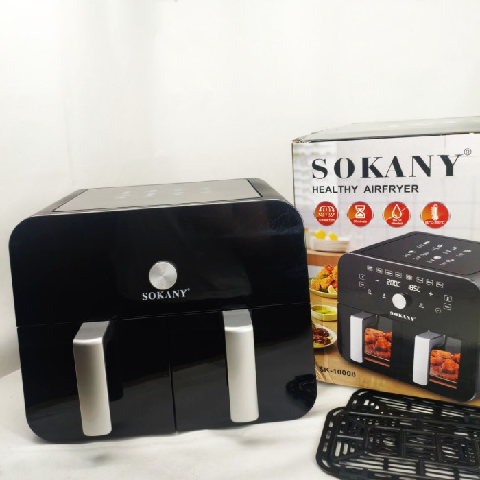 Мультипіч SOKANY SK-10008 на 10 л Аерофритюрниця з таймером та терморегулятором, Аерогриль
