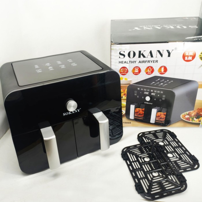 Мультипіч SOKANY SK-10008 на 10 л Аерофритюрниця з таймером та терморегулятором, Аерогриль