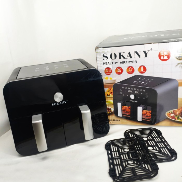 Мультипіч SOKANY SK-10008 на 10 л Аерофритюрниця з таймером та терморегулятором, Аерогриль