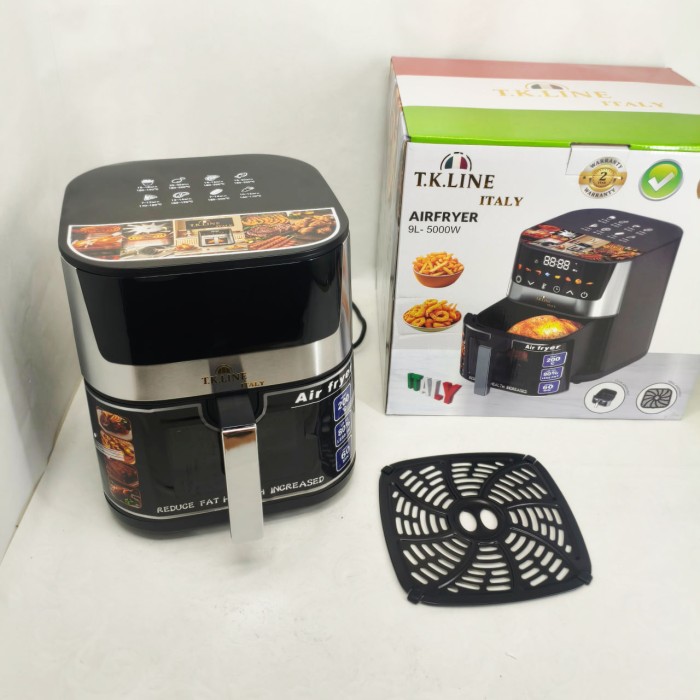 Аерофритюрниця T.K.Line TK00276 9л 5000Вт з сенсорним керуванням LED-дисплеєм і 8 програмами
