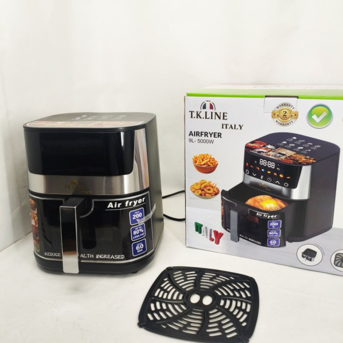 Аерофритюрниця T.K.Line TK00276 9л 5000Вт з сенсорним керуванням LED-дисплеєм і 8 програмами