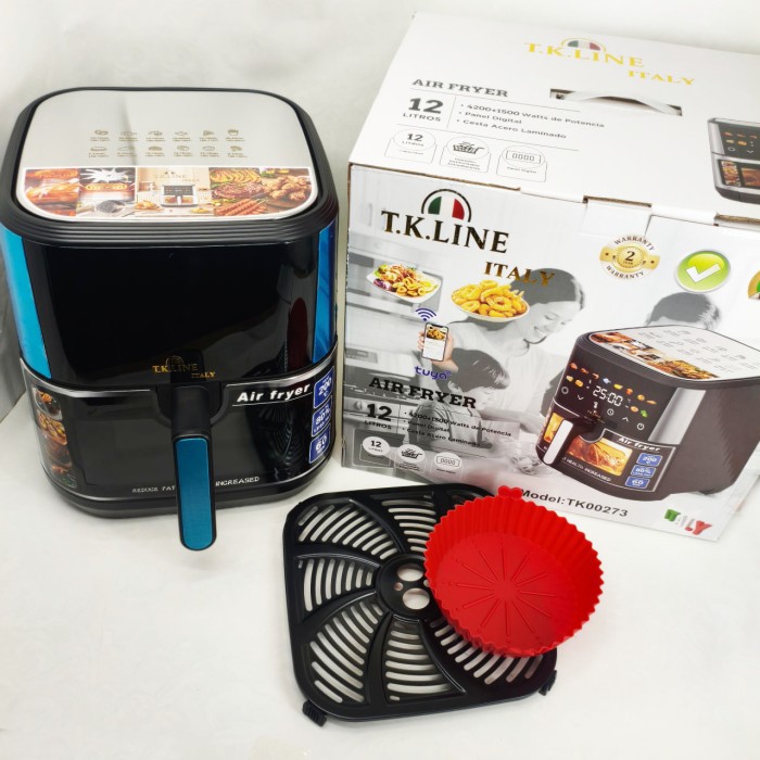 Аерофритюрниця T.K.Line TK00273 12 л з Wi-Fi Tuya Smart, 2 ТЕНами, LED-дисплеєм і керамічною чашею