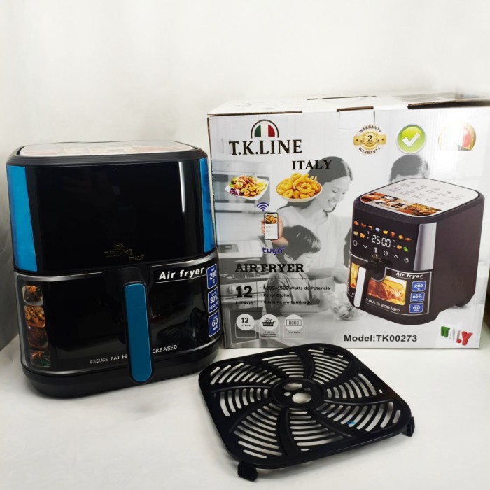 Аерофритюрниця T.K.Line TK00273 12 л з Wi-Fi Tuya Smart, 2 ТЕНами, LED-дисплеєм і керамічною чашею