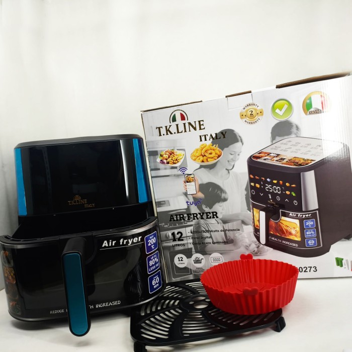 Аерофритюрниця T.K.Line TK00273 12 л з Wi-Fi Tuya Smart, 2 ТЕНами, LED-дисплеєм і керамічною чашею