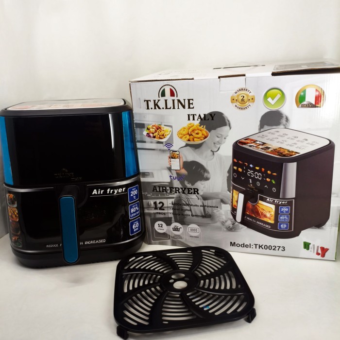 Аерофритюрниця T.K.Line TK00273 12 л з Wi-Fi Tuya Smart, 2 ТЕНами, LED-дисплеєм і керамічною чашею