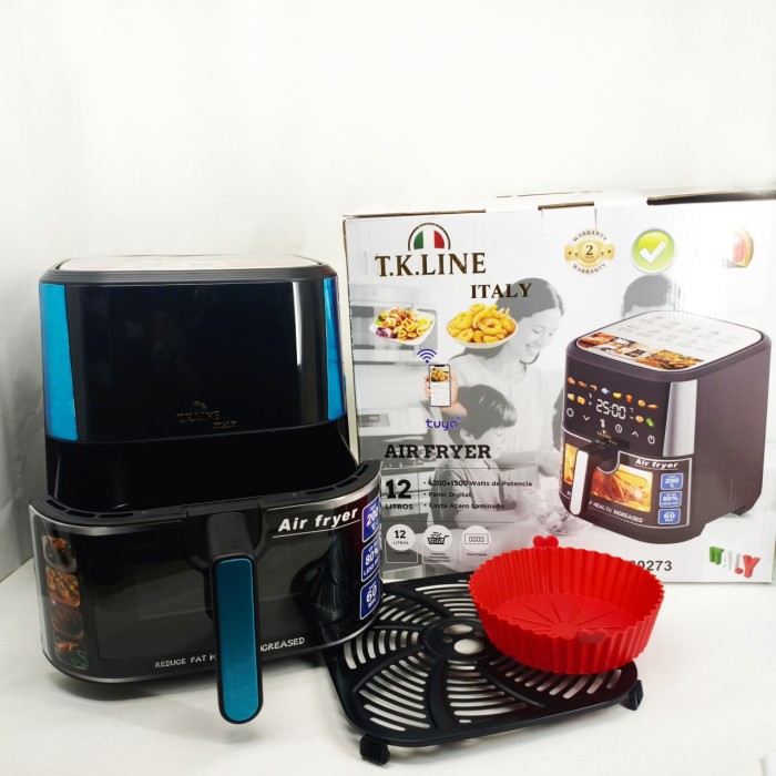 Аерофритюрниця T.K.Line TK00273 12 л з Wi-Fi Tuya Smart, 2 ТЕНами, LED-дисплеєм і керамічною чашею