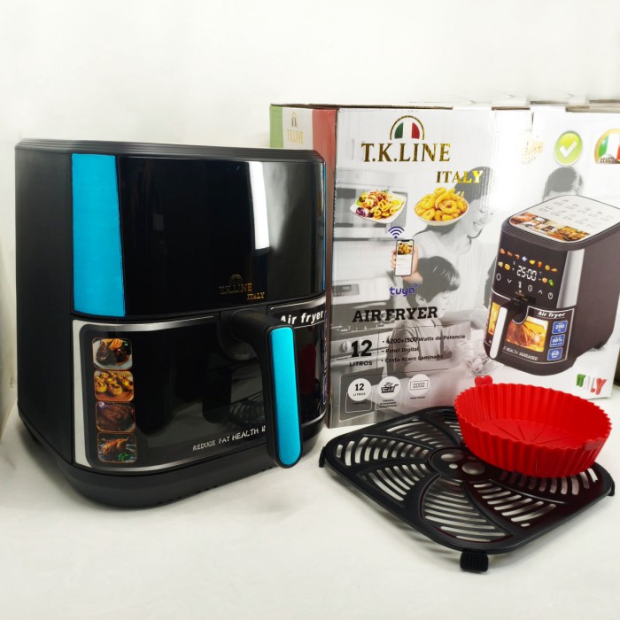 Аерофритюрниця T.K.Line TK00273 12 л з Wi-Fi Tuya Smart, 2 ТЕНами, LED-дисплеєм і керамічною чашею