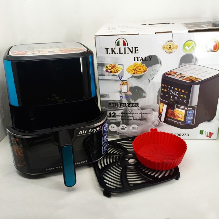 Аерофритюрниця T.K.Line TK00273 12 л з Wi-Fi Tuya Smart, 2 ТЕНами, LED-дисплеєм і керамічною чашею