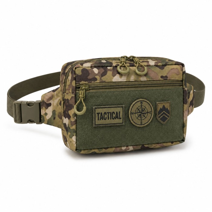 Тактична сумка-бананка Multicam для патчів і шевронів Cordura, поясна сумка унісекс 25×17×7 см