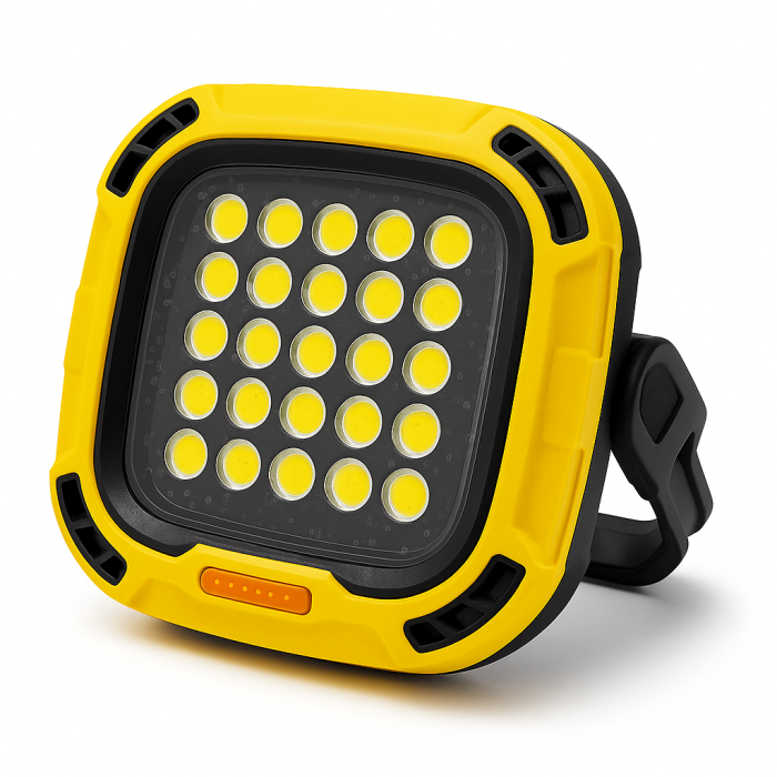 Прожектор для кемпінгу з білим, жовтим та червоним світлом та Power bank Yellow