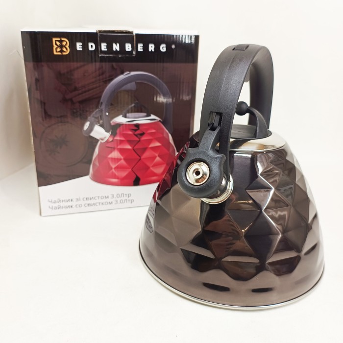 Чайник із свистком Edenberg EB-8821 з турбо індукційним дном 3л Black