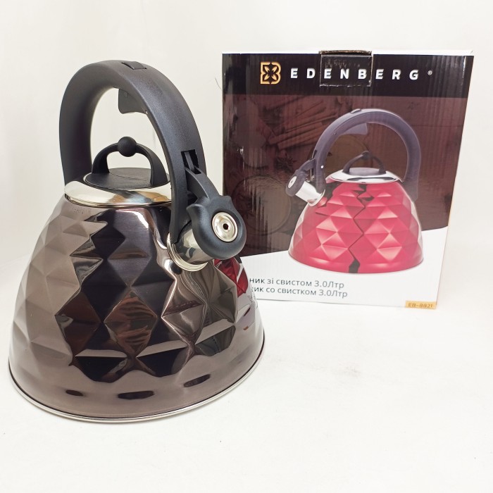 Чайник із свистком Edenberg EB-8821 з турбо індукційним дном 3л Black