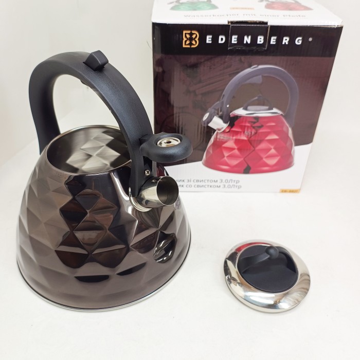 Чайник із свистком Edenberg EB-8821 з турбо індукційним дном 3л Black