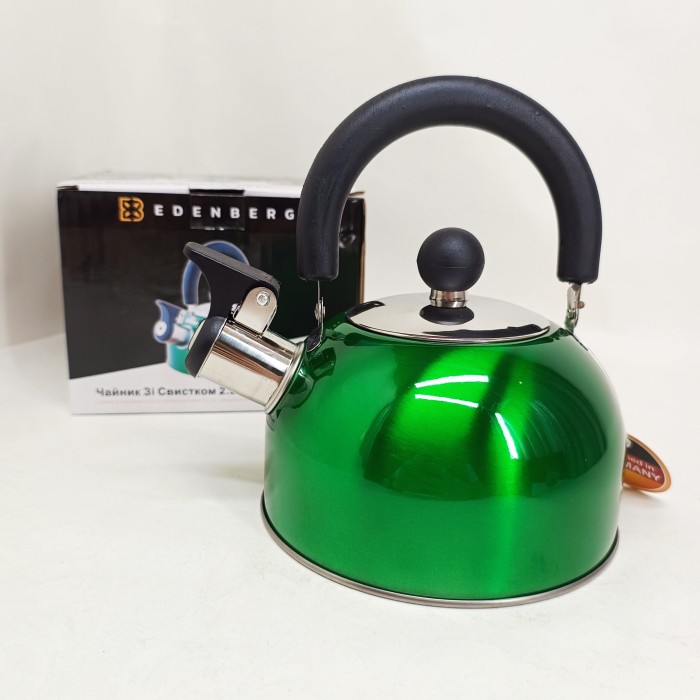 Чайник Edenberg EB-1346 із нержавіючої сталі зі свистком 2.5л Green