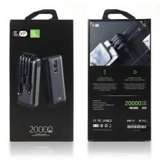 Power Bank King Power KP-27 20000 mAh 4 вбудованих кабеля
