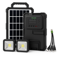Портативна сонячна зарядна станція CCLAMP CL-083-38, 2400 mAh з LED-лампами / Автономне джерело живлення
